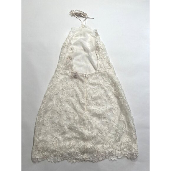 Victoria's Secret Boho Floral Embroidery Halter Slip in White/Ivory - Picture 4 of 5